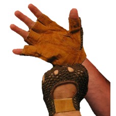 Weightlifting Gloves Real Leather Padded with Mesh Back